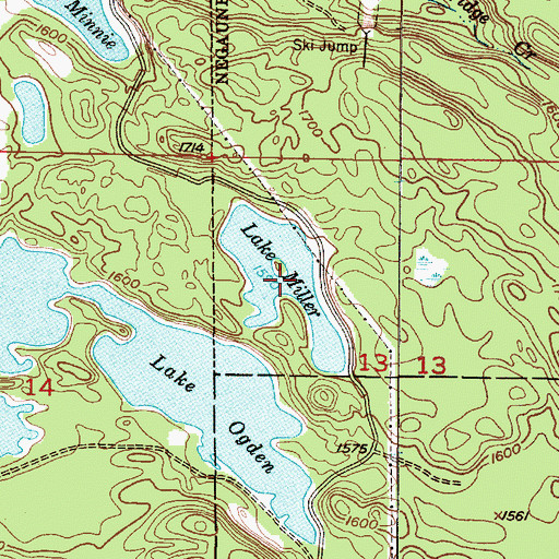 Topographic Map of Lake Miller, MI