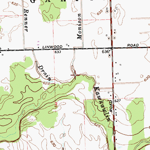 Topographic Map of Monison Drain, MI