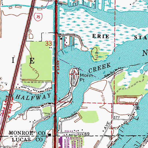 Topographic Map of Morin Point, MI