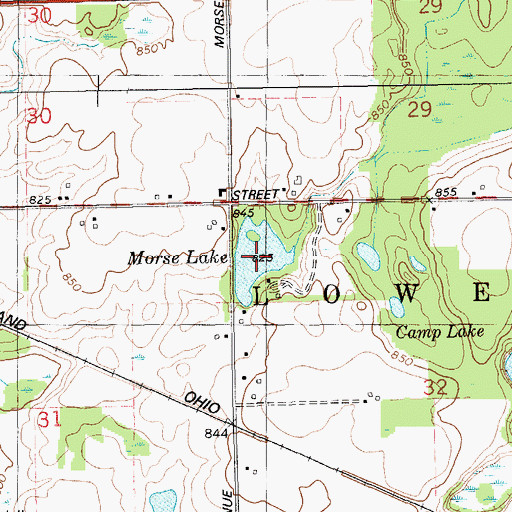 Topographic Map of Morse Lake, MI