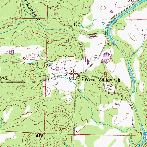 Topographic Map of West Valley, AR
