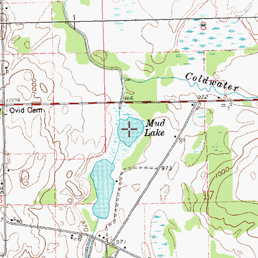 Topographic Map of Byers Lake, MI