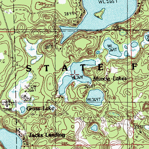 Topographic Map of Muncie Lake, MI
