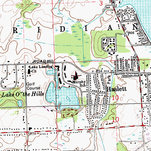 Topographic Map of Murphy School, MI