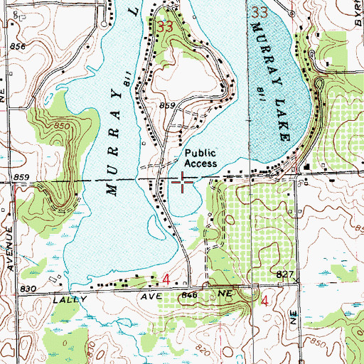 Topographic Map of Murray Lake, MI