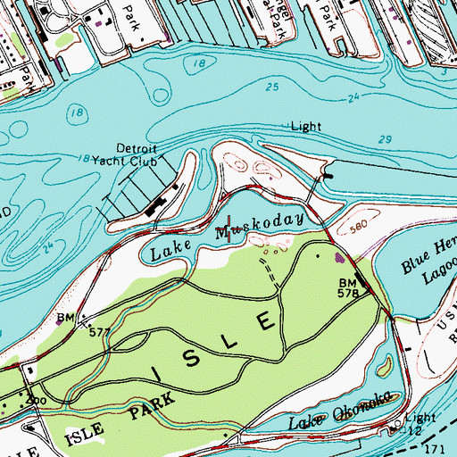 Topographic Map of Lake Muskoday, MI