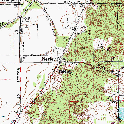 Topographic Map of Neeley, MI