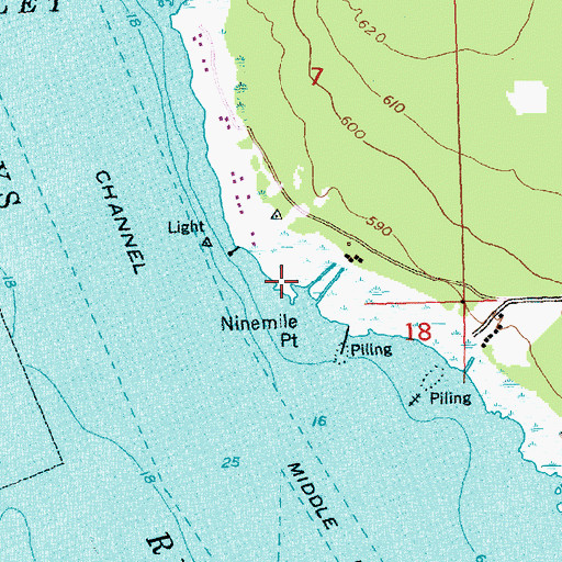 Topographic Map of Ninemile Point, MI