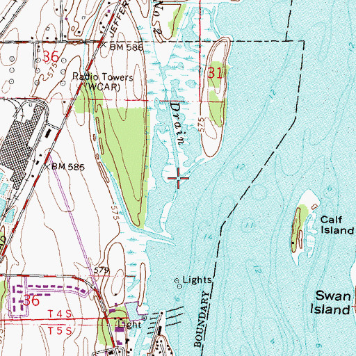 Topographic Map of Number Two Drain, MI