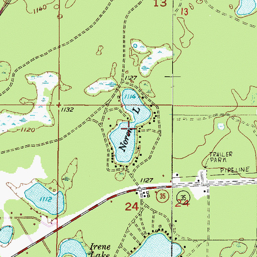 Topographic Map of Noren Lake, MI