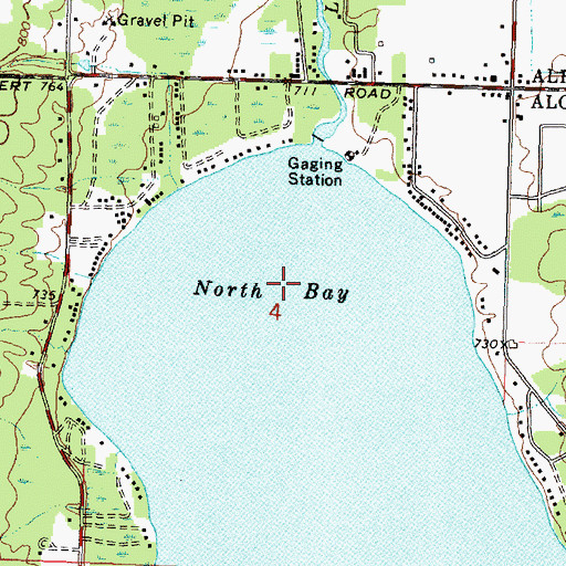 Topographic Map of North Bay, MI