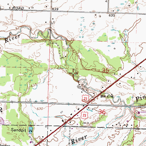 Topographic Map of North Branch Pine River, MI