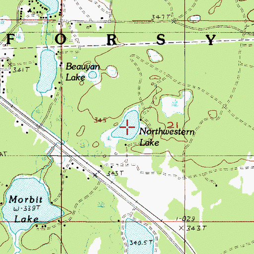 Topographic Map of Northwestern Lake, MI
