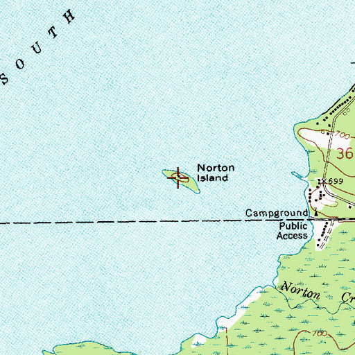 Topographic Map of Norton Island, MI