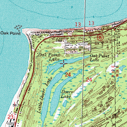 Topographic Map of Oak Point Lake, MI