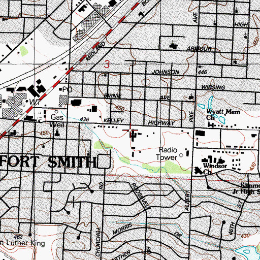 Topographic Map of Northside United Pentecostal Church, AR