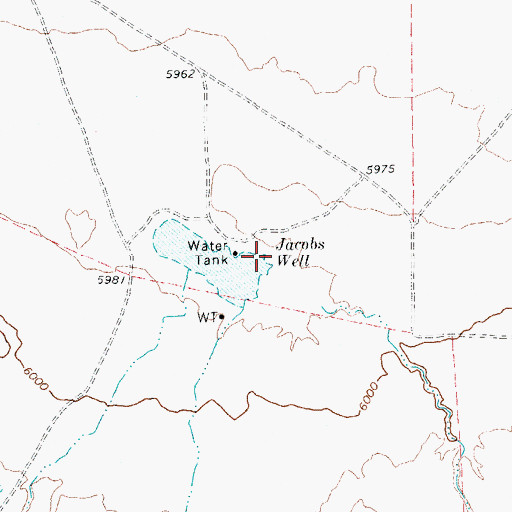 Topographic Map of Jacobs Well, AZ