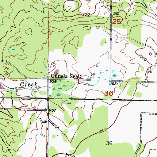 Topographic Map of Onnela School, MI