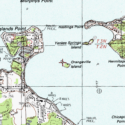Topographic Map of Orangeville Island, MI