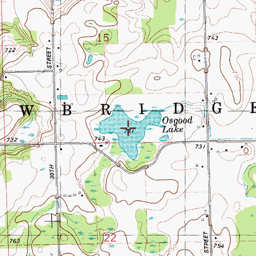 Topographic Map of Osgood Lake, MI