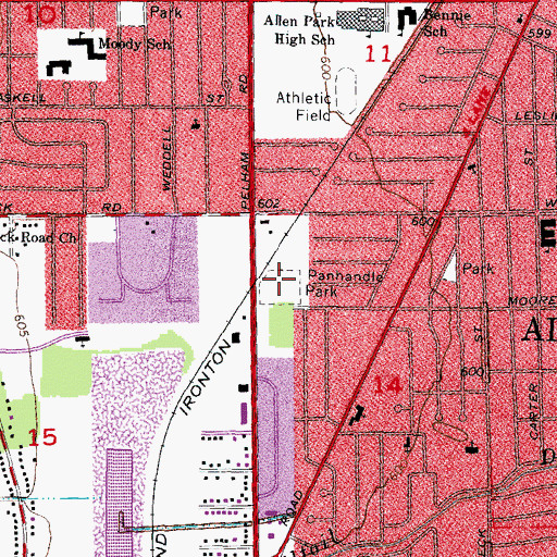 Topographic Map of Panhandle Park, MI