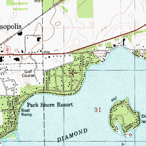 Topographic Map of Park Shore Resort, MI