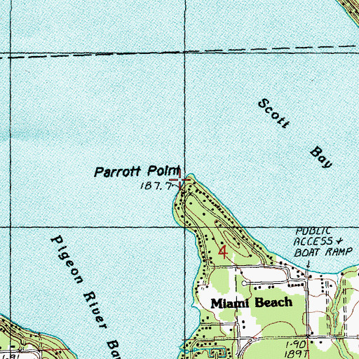 Topographic Map of Parrott Point, MI