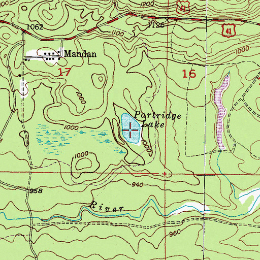 Topographic Map of Partridge Lake, MI