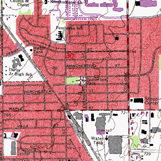 Topographic Map of Pembroke Park, MI