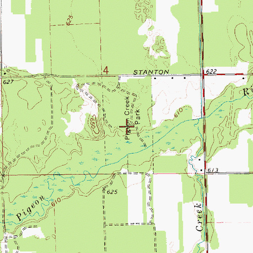 Topographic Map of Pigeon Creek Park, MI