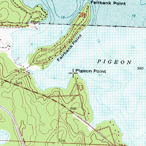 Topographic Map of Pigeon Point, MI