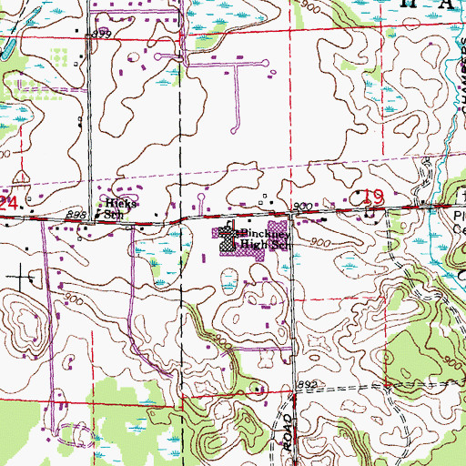 Topographic Map of Pathfinder School, MI