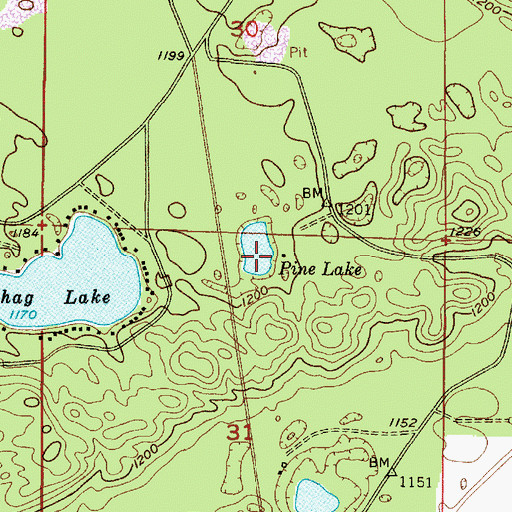 Topographic Map of Pine Lake, MI