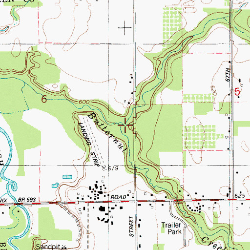 Topographic Map of Tripp and Extension Drain, MI