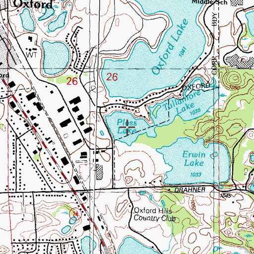 Topographic Map of Ploss Lake, MI