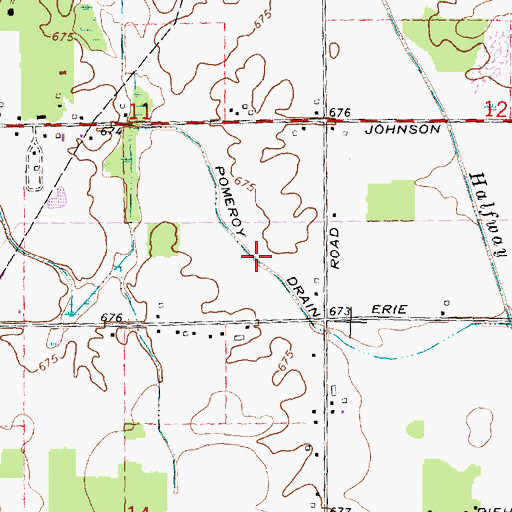 Topographic Map of Pomeroy Drain, MI