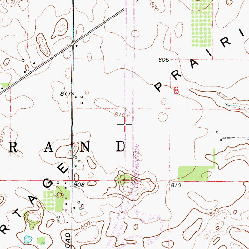 Topographic Map of Portage Prairie, MI