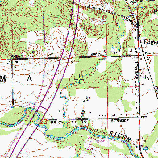 Topographic Map of Porter Hollow, MI