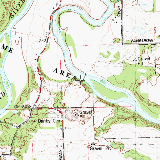 Topographic Map of Portland State Game Area, MI