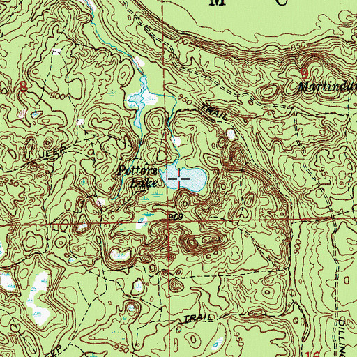 Topographic Map of Potters Lake, MI