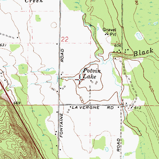 Topographic Map of Potvin Lake, MI