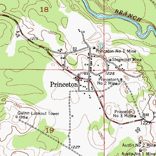 Topographic Map of Princeton, MI