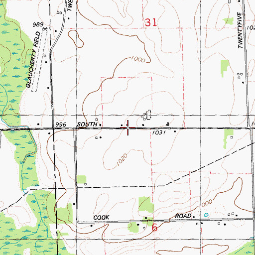 Topographic Map of Quaker Mills School, MI