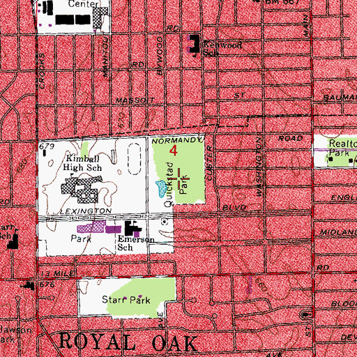 Topographic Map of Quickstad Park, MI