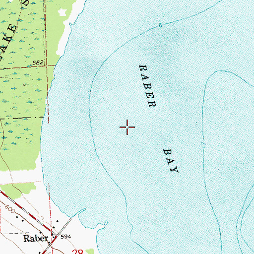 Topographic Map of Raber Bay, MI