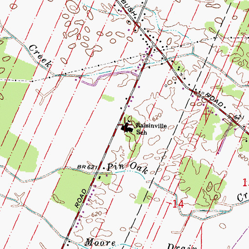 Topographic Map of Raisinville Elementary School, MI