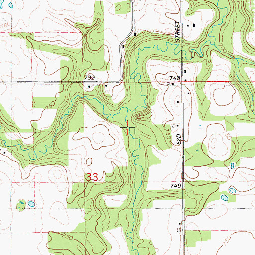 Topographic Map of Red Creek, MI