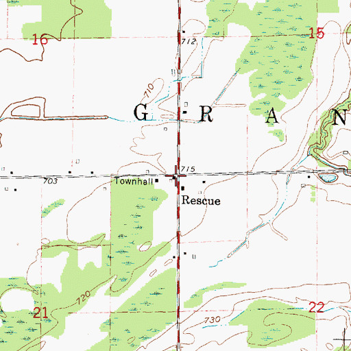 Topographic Map of Rescue, MI