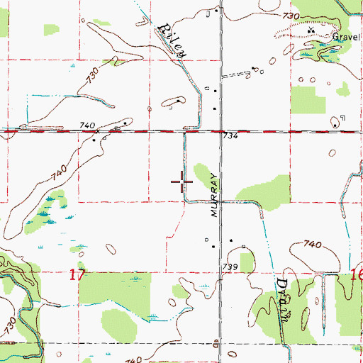 Topographic Map of Riley Drain, MI