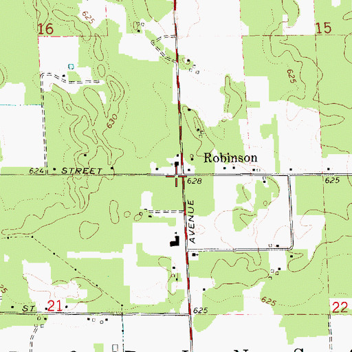 Topographic Map of Robinson, MI